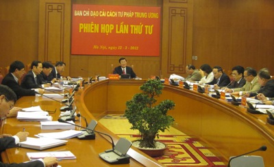 Chủ tịch nước Trương Tấn Sang chủ trì phiên họp thứ 4 Ban Chỉ đạo Cải cách tư pháp Trung ương 